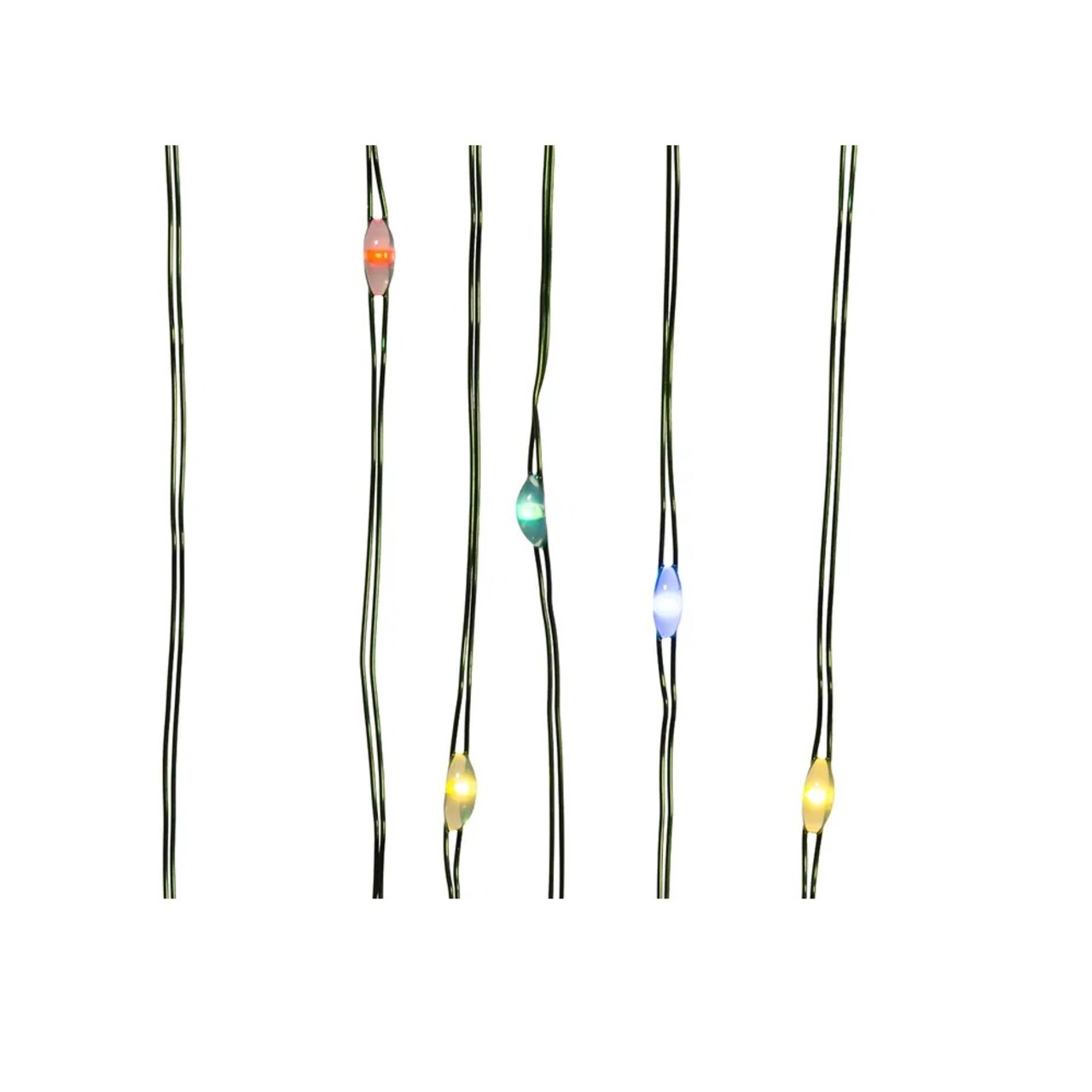 KSA 100 Count Battery Operated Multicolor Twinkle Fairy Lights, 2.5 ft Green Wire